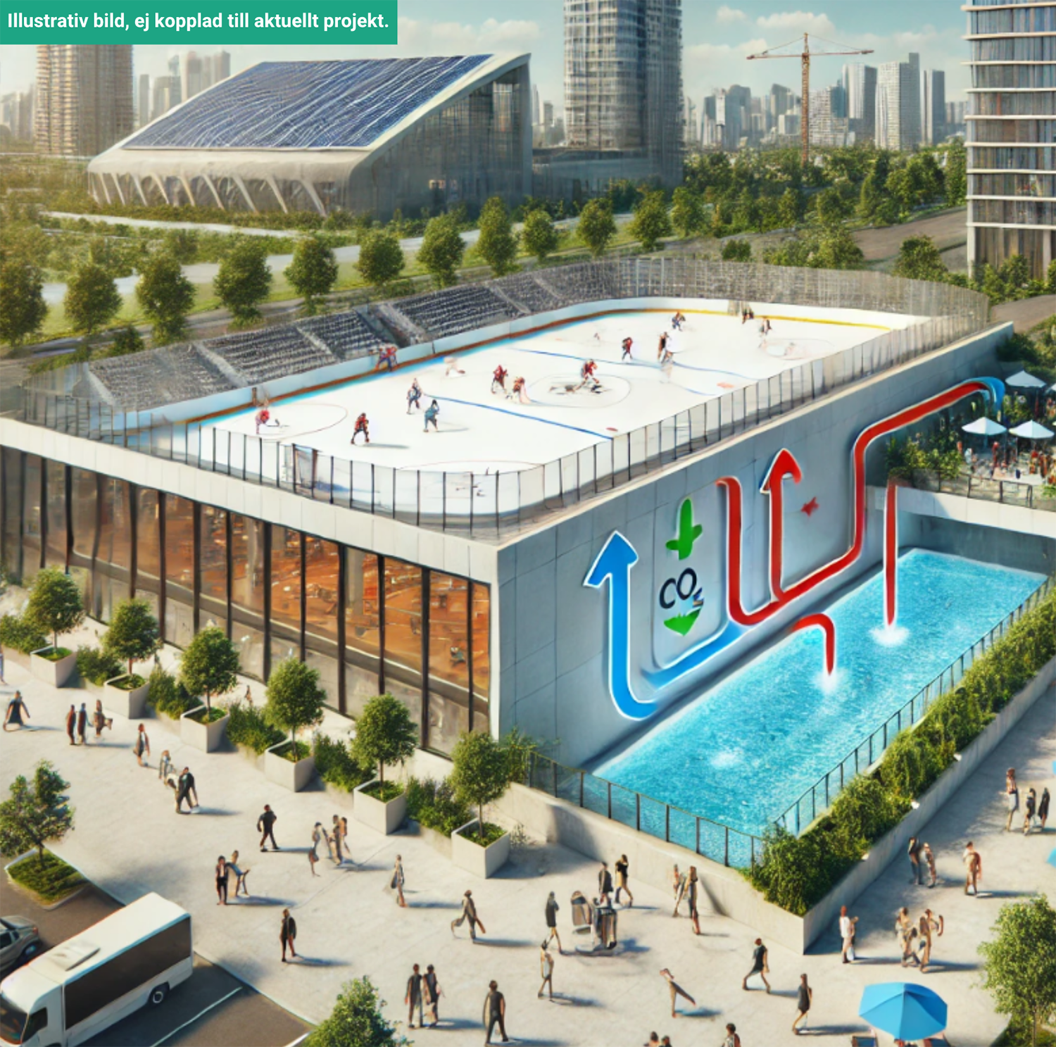 Österås ishall i Hässleholm värms upp av återvunnen energi från CO2-kylmaskin